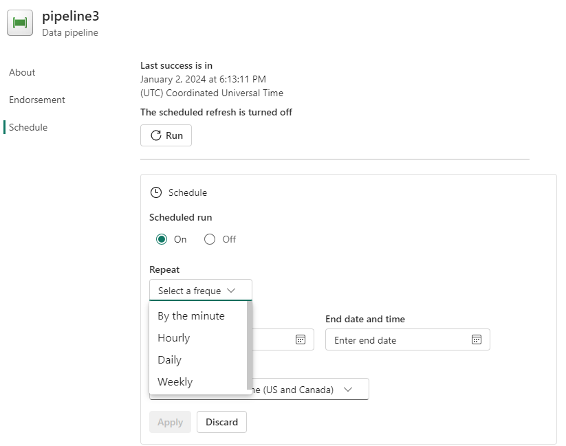 The Fabric platform scheduler can be used to automate your data pipelines for background execution.