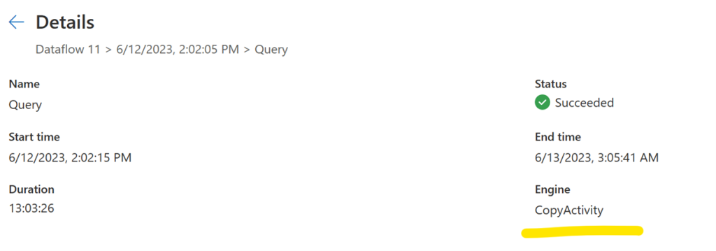 In the refresh history you can see if fast copy was used.