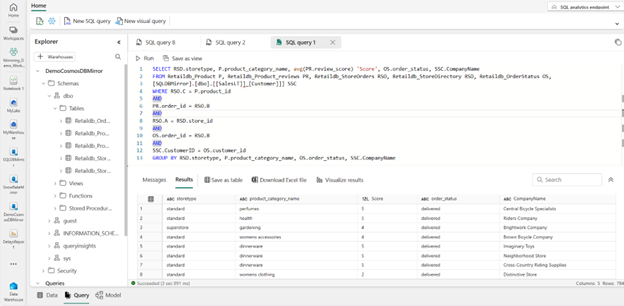 Cross query your data in code, shown here. Note that no code experiences for this are available too