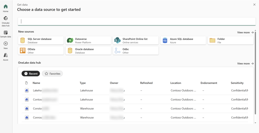 Modern get data experience in pipeline editing page