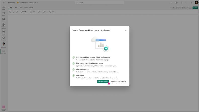 Example showing how to start a trial from the monetization guidelines