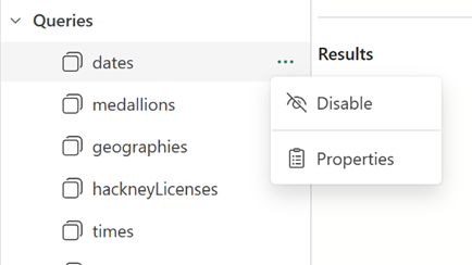 Screenshot of disable query or mutation option shown on schema explorer.