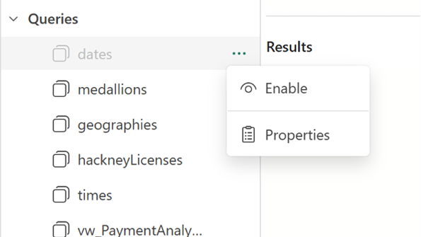Screenshot of enable query or mutation option shown on schema explorer.