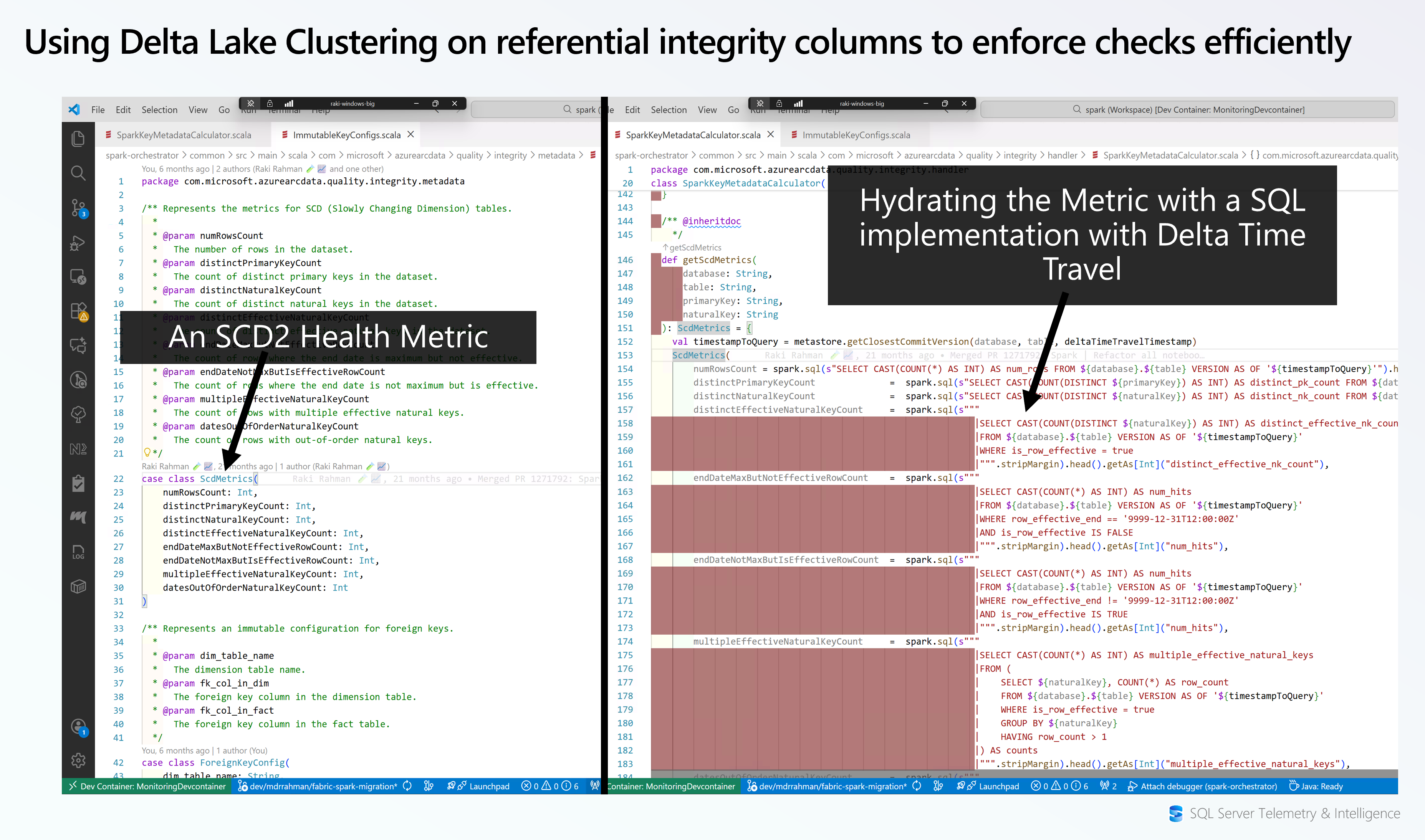An example of an integrity check for SCD2 columns