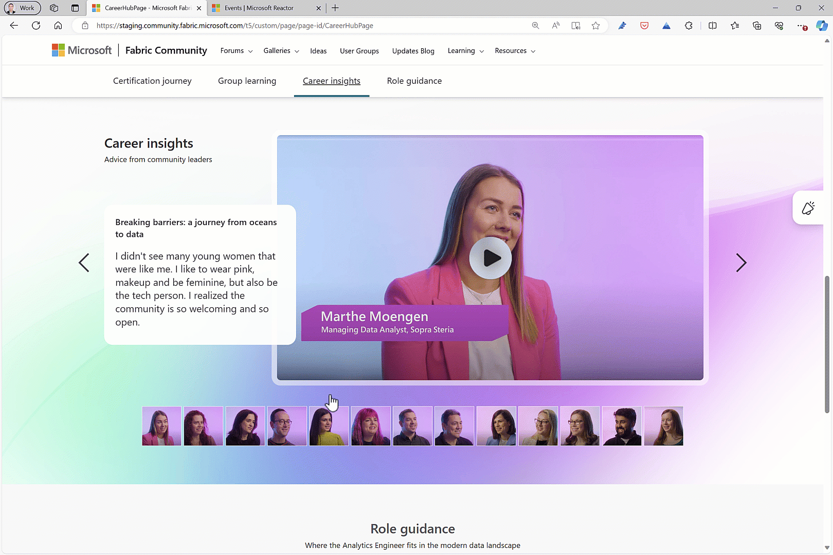 Career insights videos
