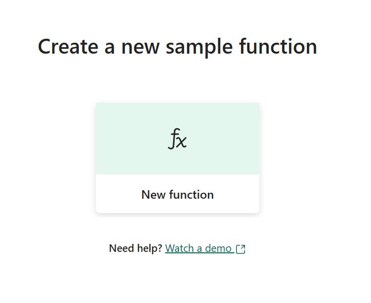 Create a new sample function button.