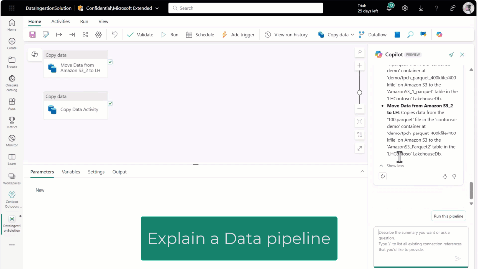Pipeline create/ update skill demo