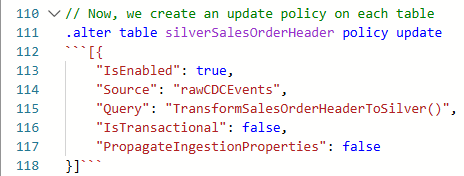 KQL Table Update Policy Definition