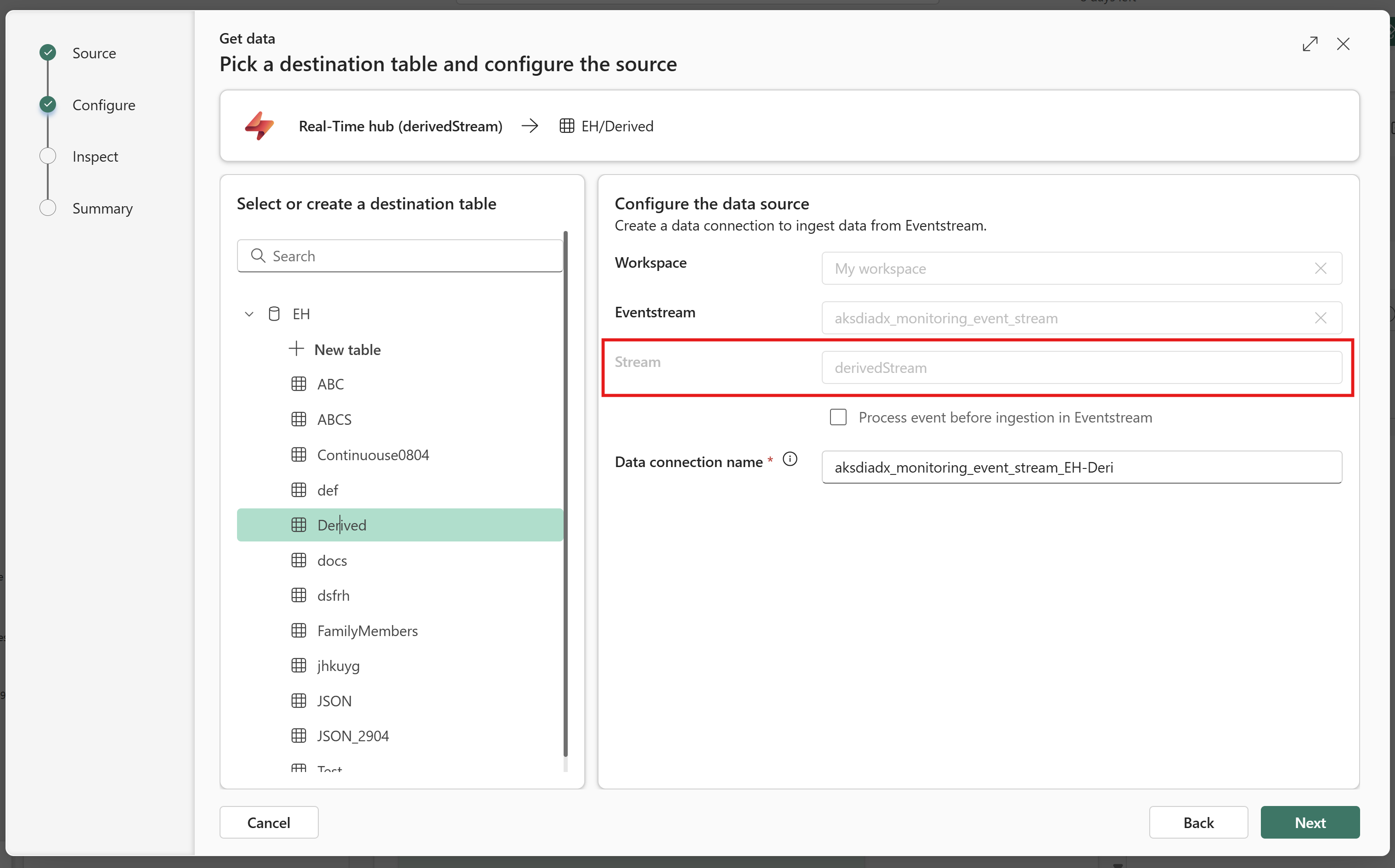 Configure Step