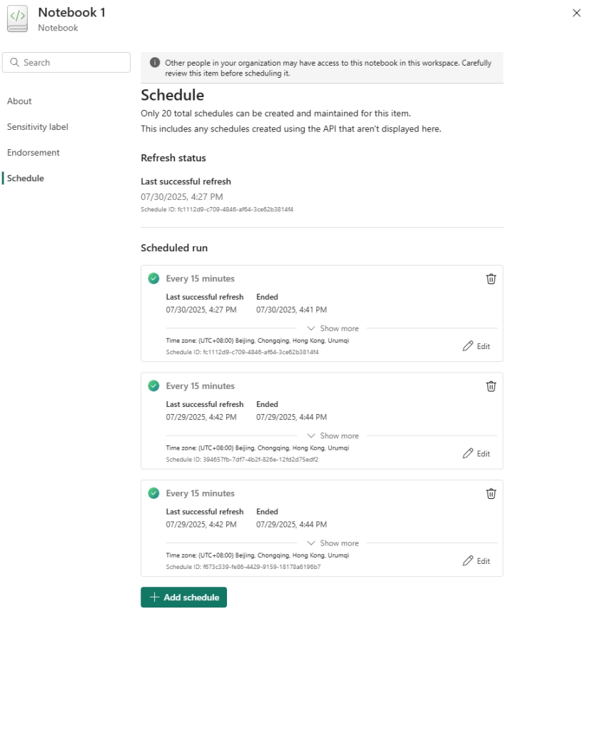 Multiple Scheduler Interface