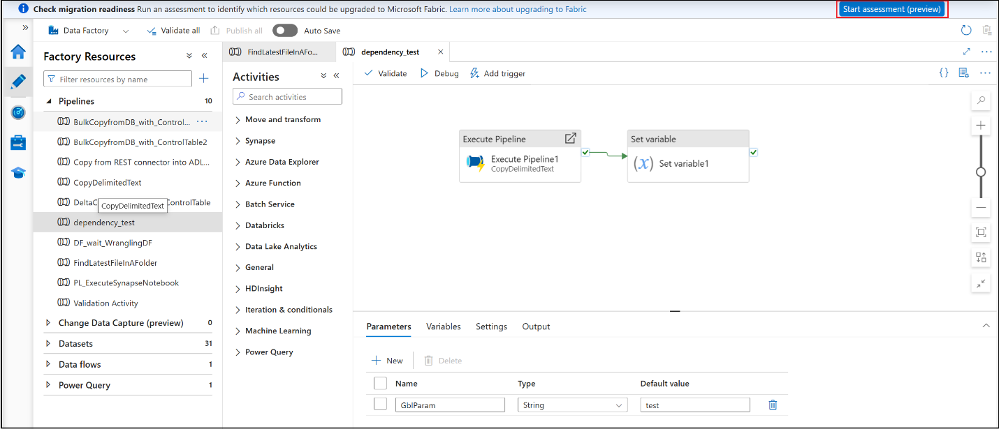 Start assessment screenshot