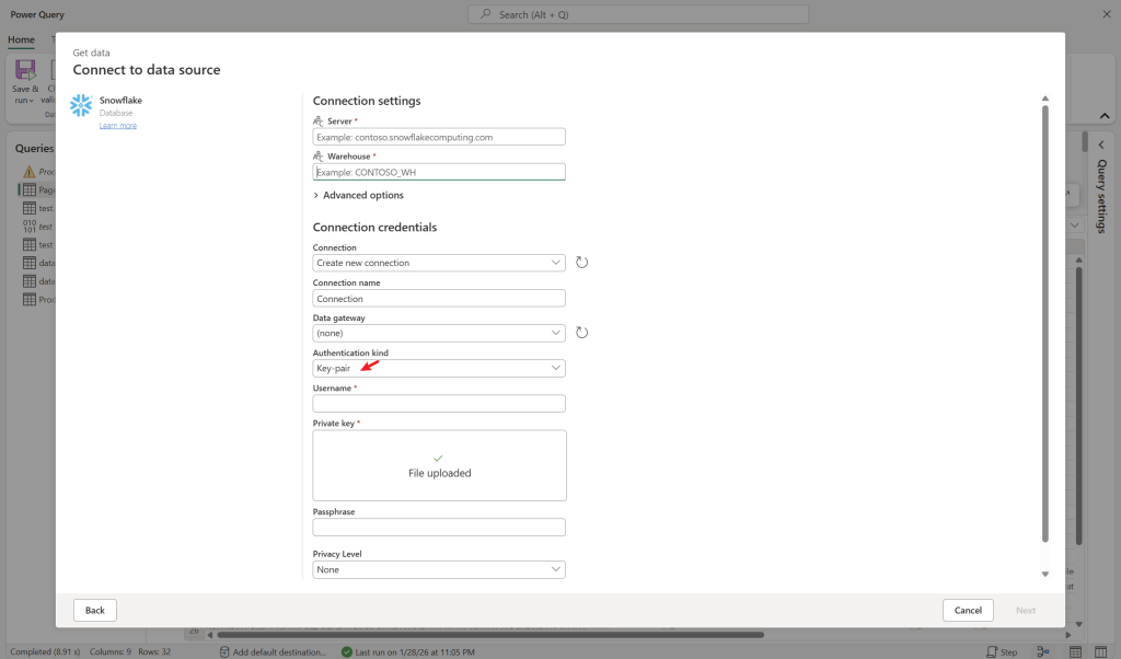 Snowflake KeyPair Authentication with encrypted private key
