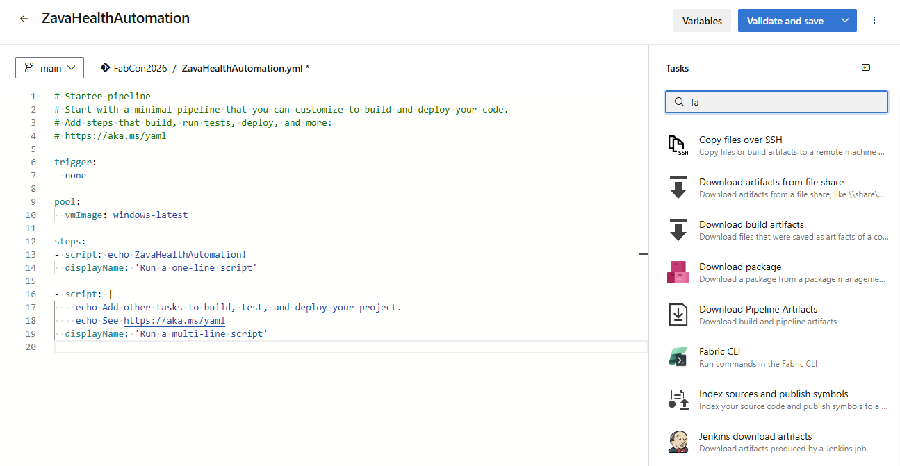 Add CLI task to your pipeline