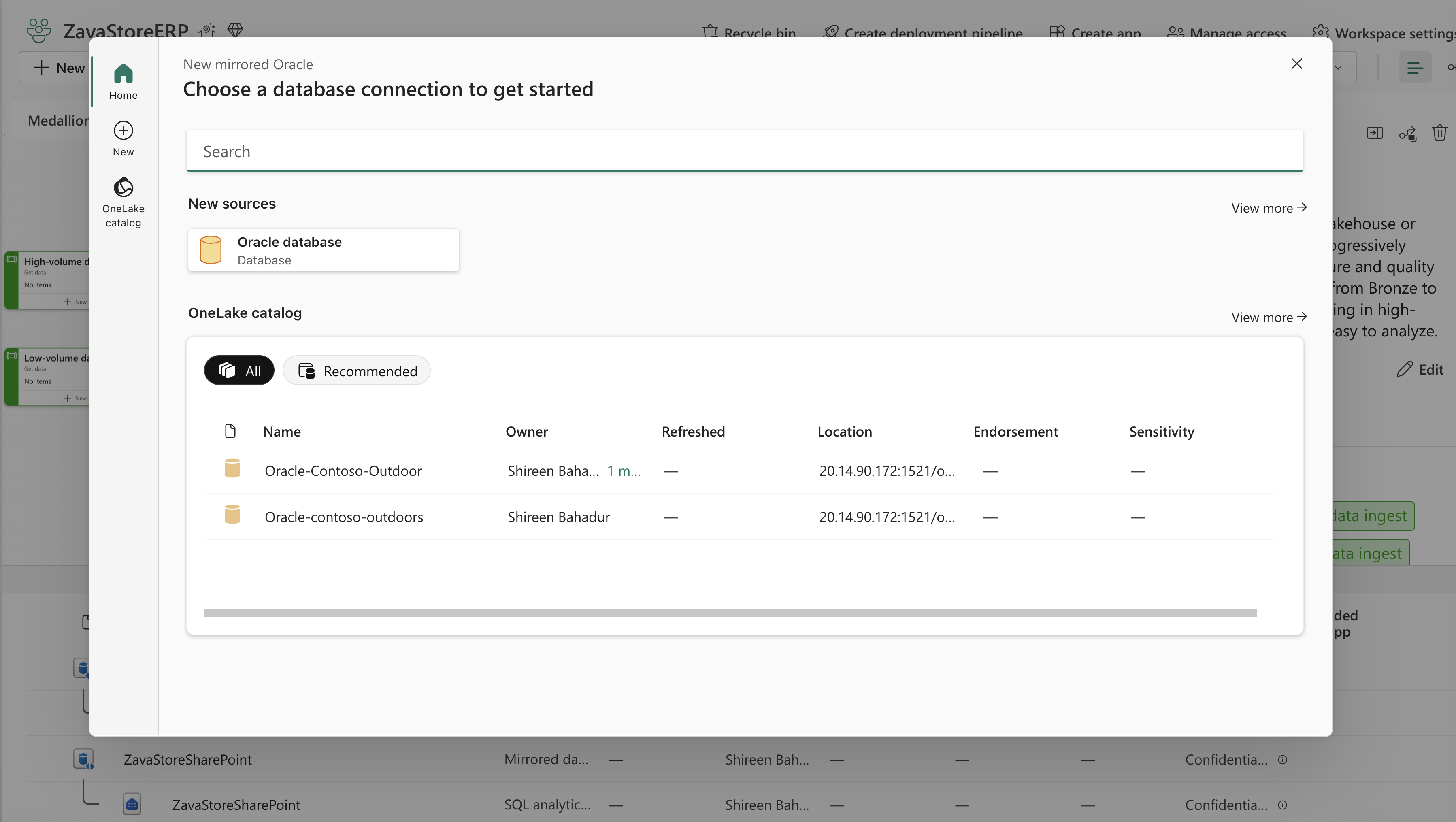 Figure: Mirroring for Oracle creation steps 