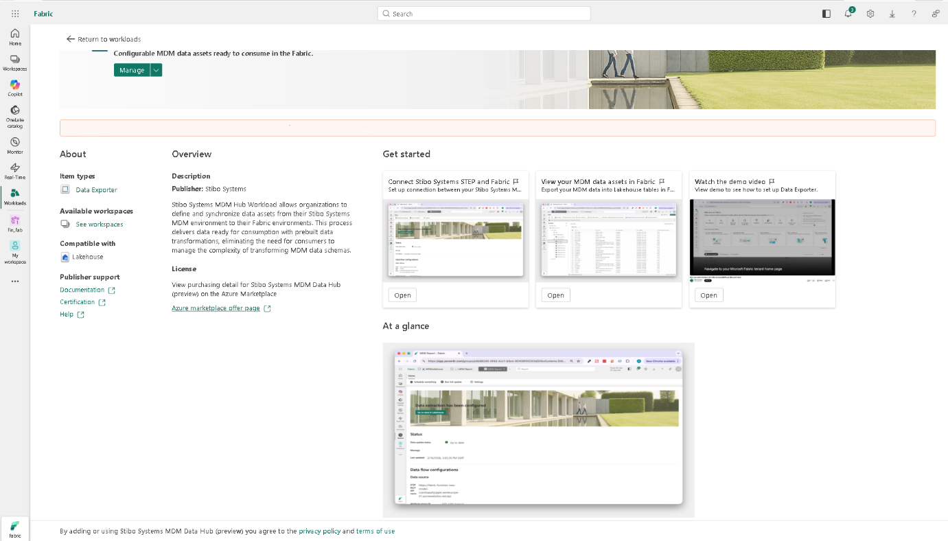 MDM workload detailed description page.