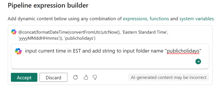 Pipeline expresion builder with creating an expression from natural language
