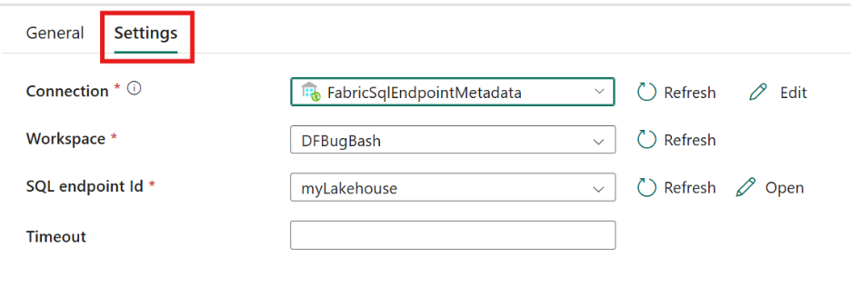 Refresh SQL Endpoint Settings