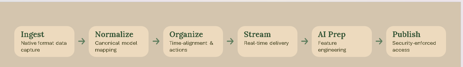 The workflow steps from Data Preparation to Data Consumption