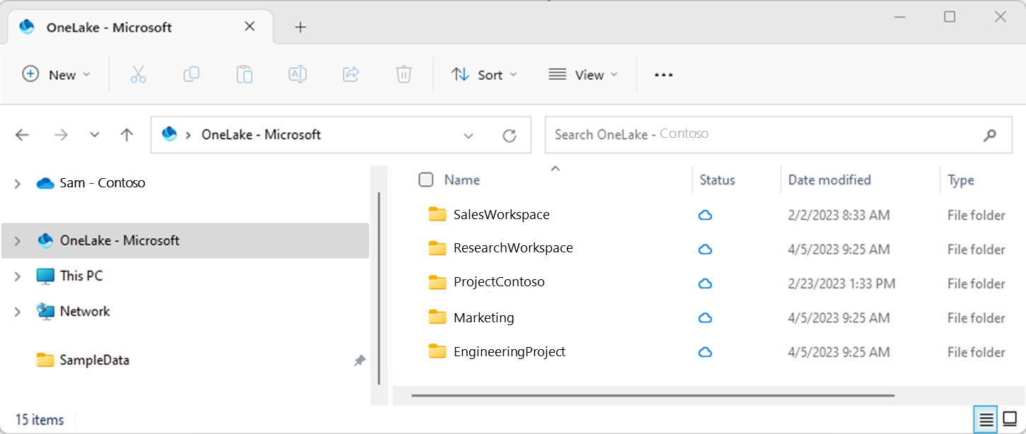 OneLake im Windows Dateiexplorer